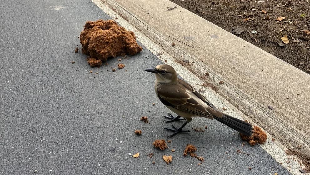 Körde på en fågel och begravde den