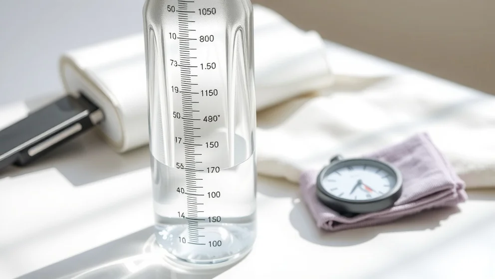 Vattenflaska som visar hur mycket du ska dricka