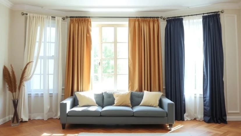 Vilken färg på gardiner passar till grå soffa